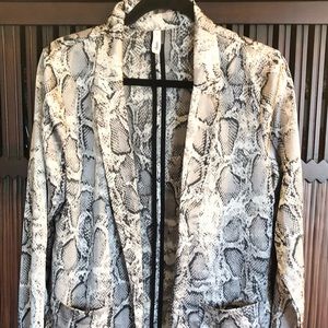 Glam Snakeskin Pattern Lightweight Blazer-Small
